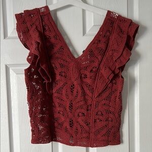 Elegant Lace Ruffle Top - White House Black Market